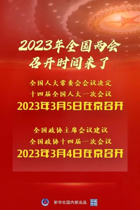 2023年全国两会召开时间，来了！